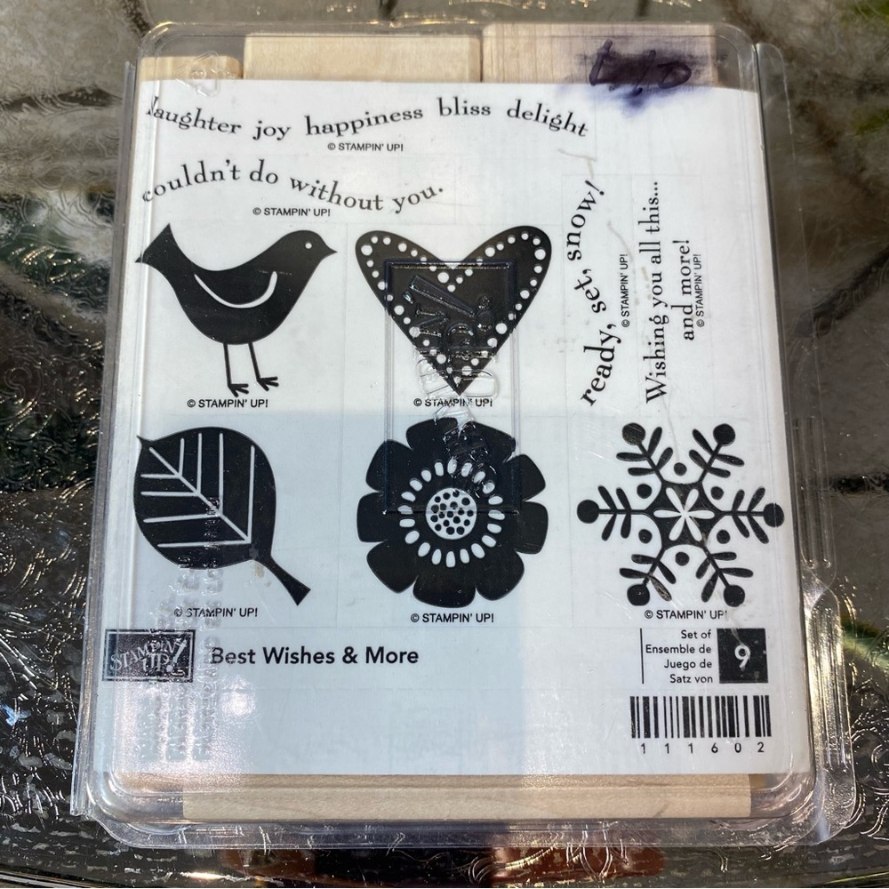New Best Wishes & More Heart Love Bird Snowflake Happiness Stampin Up 9 pieces